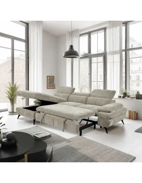 Hannah LHF Chaise Sofabed - Cream