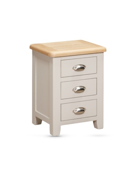 Windermere 3 Drawer Bedside Locker - Oyster Grey