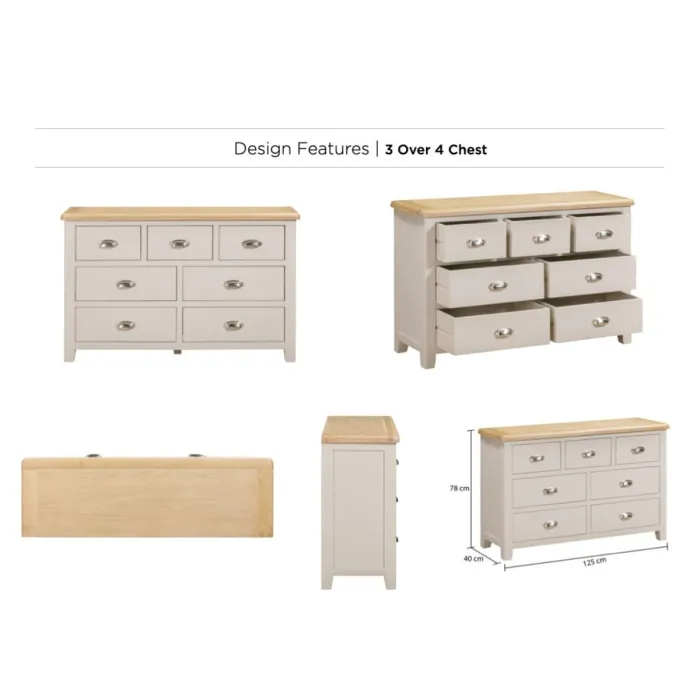 Windermere 3 Over 4 Chest - Oyster Grey