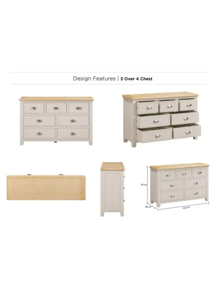 Windermere 3 Over 4 Chest - Oyster Grey