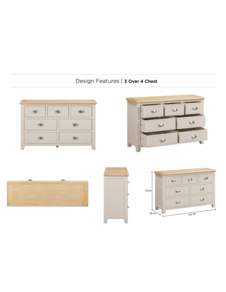 Windermere 3+4 Drawer Chest - Oyster Grey