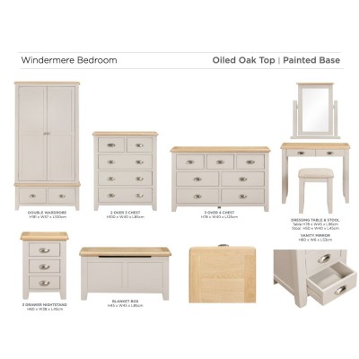Windermere 2 Over 3 Chest - Oyster Grey