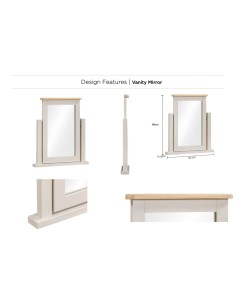Windermere Vanity Mirror - Oyster Grey 2