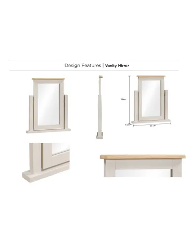 Windermere Vanity Mirror - Oyster Grey