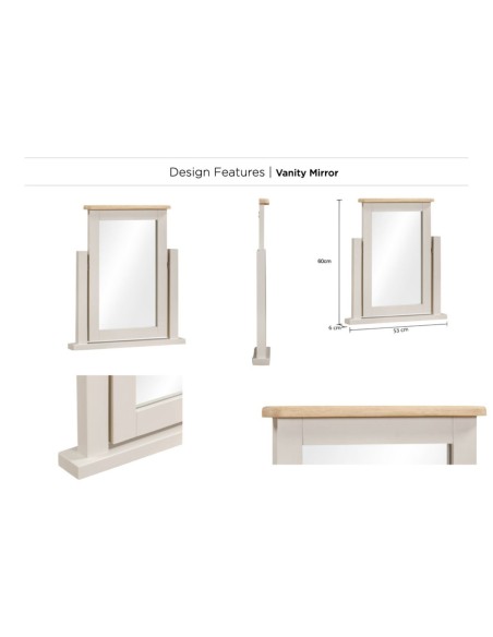 Windermere Vanity Mirror - Oyster Grey