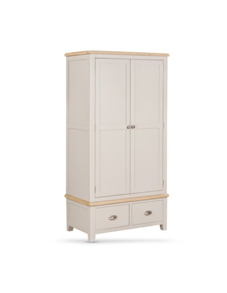 Windermere Double Wardrobe with 2 Drawers - Oyster Grey