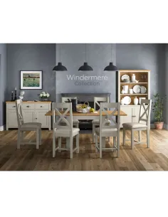 Windermere Cross Back Dining Chair - Oyster Grey 2