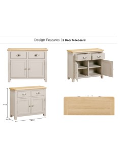 Windermere 2 Door Sideboard - Oyster Grey 2