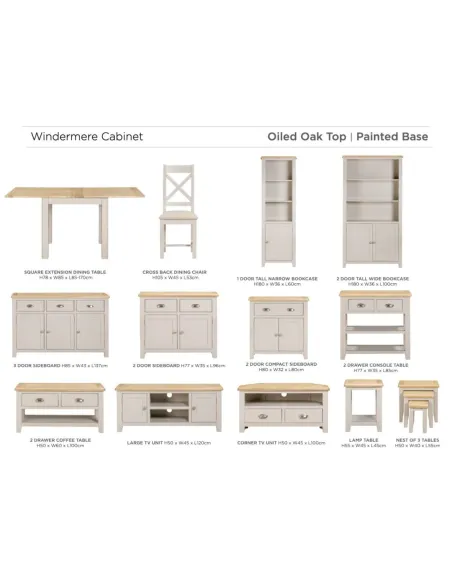 Windermere 2 Door Sideboard - Oyster Grey