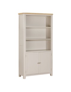 Windermere 2 Door Tall Wide Bookcase - Oyster Grey