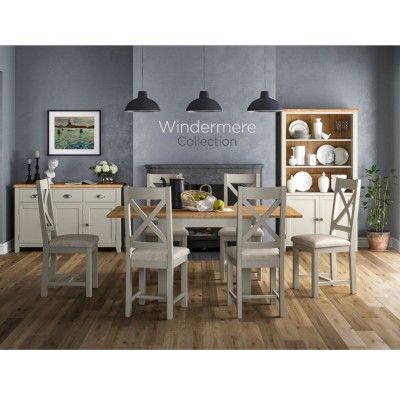 Windermere 2 Door Tall Wide Bookcase - Oyster Grey