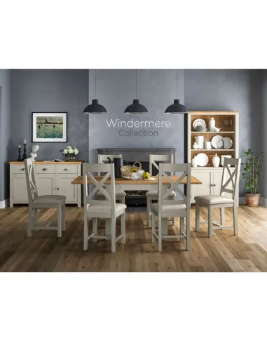 Windermere 2 Door Tall Wide Bookcase - Oyster Grey