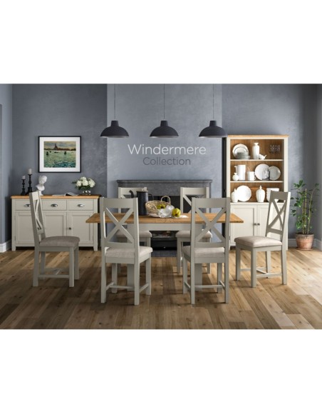 Windermere 2 Door Tall Wide Bookcase - Oyster Grey