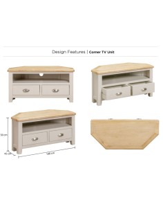 Windermere Corner TV Unit - Oyster Grey 2