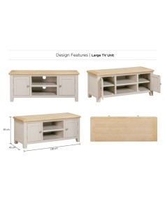 Windermere Large TV Unit - Oyster Grey 2