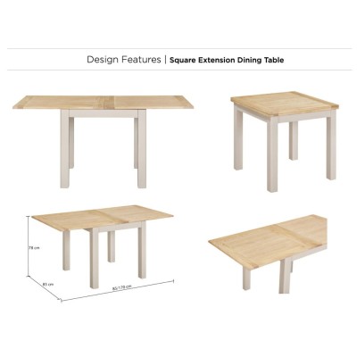 Windermere Square Dining Set - Oyster Grey