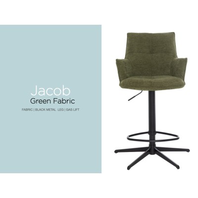 Jacob Barstool - Green Fabric