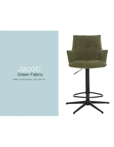 Jacob Barstool - Green Fabric