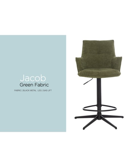Jacob Barstool - Green Fabric