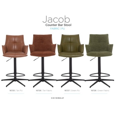 Jacob Barstool - Green Fabric