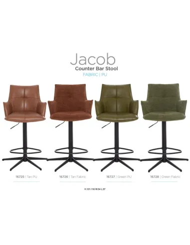 Jacob Barstool - Green Fabric