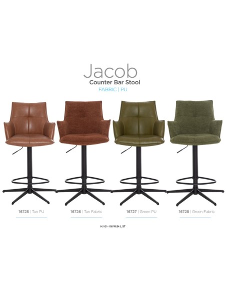 Jacob Barstool - Green Fabric