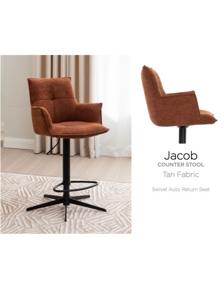 Jacob Barstool - Tan Fabric