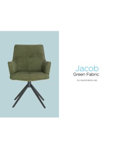 Jacob Dining Chair - Green Fabric 2
