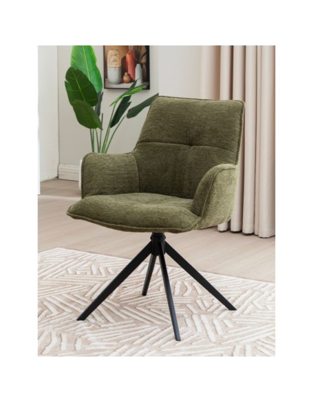 Jacob Dining Chair - Green Fabric