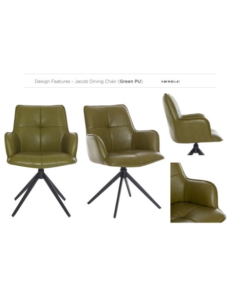 Jacob Dining Chair - Green PU