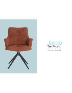Jacob Dining Chair - Tan Fabric 2