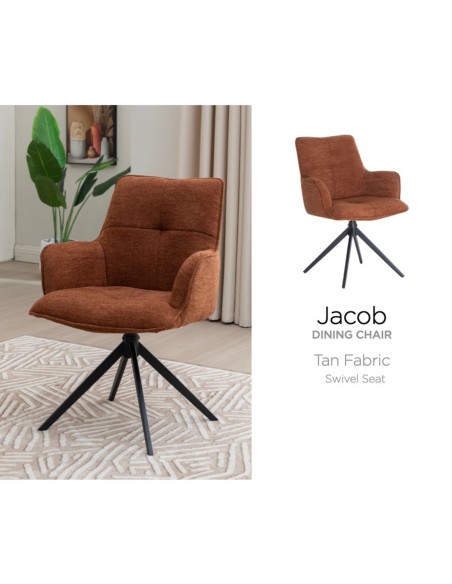 Jacob Dining Chair - Tan Fabric