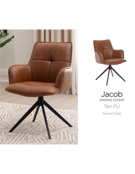 Jacob Dining Chair - Tan PU