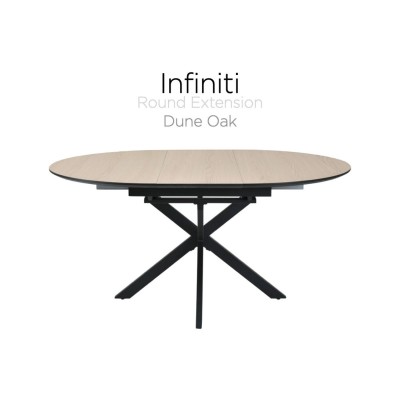 Infiniti 120 - 160cm Round Extending Dining Table - Ashen Oak
