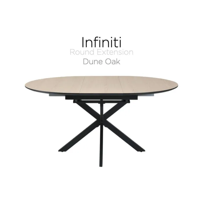 Infiniti 120 - 160cm Round Extending Dining Table - Ashen Oak