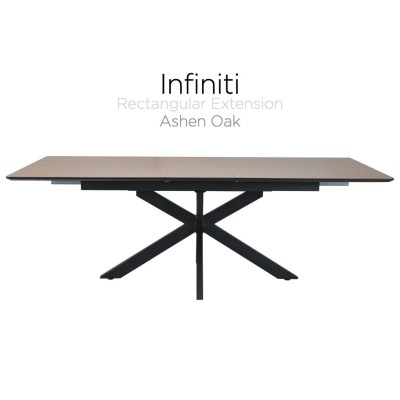 Infiniti 140 - 180cm Extending Dining Table - Ashen Oak