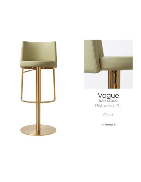 Vogue Barstool - Gold Pistachio PU