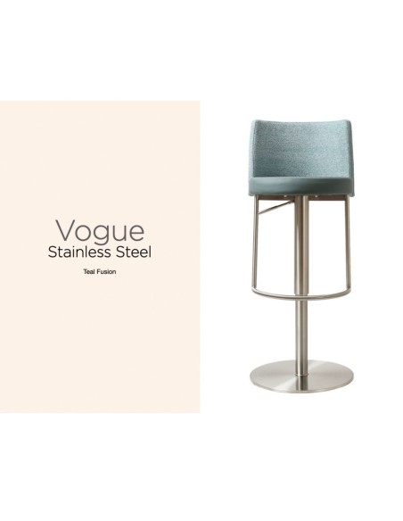 Vogue Barstool - Stainless Steel/Teal Fusion