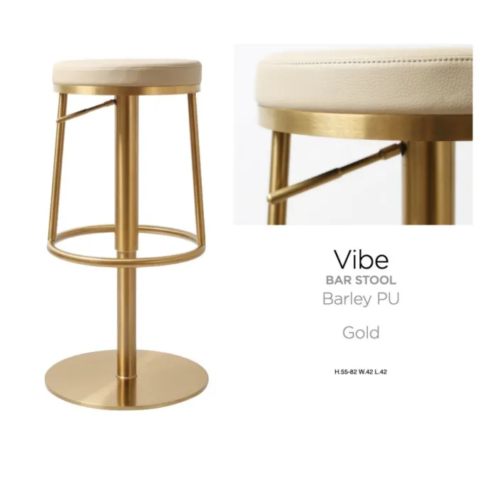 Vibe Barstool - Gold Barley PU