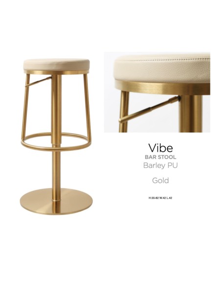 Vibe Barstool - Gold/Barley PU