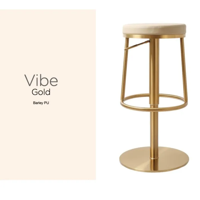 Vibe Barstool - Gold Barley PU
