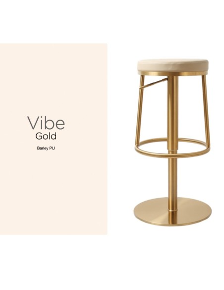 Vibe Barstool - Gold/Barley PU
