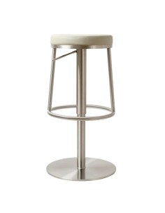 Vibe Barstool - Stainless Steel/Light Grey PU