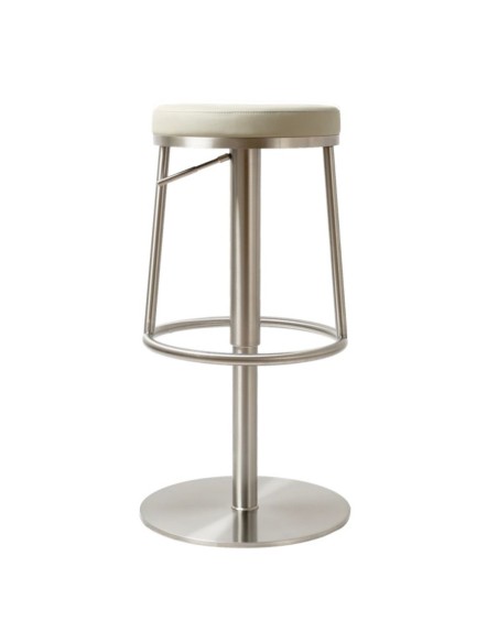 Vibe Barstool - Stainless Steel/Light Grey PU