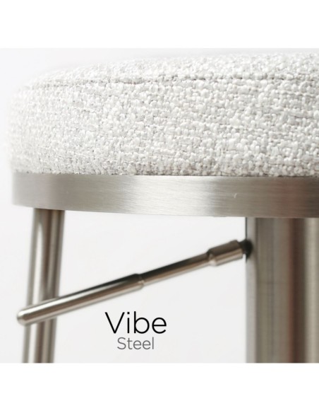 Vibe Barstool - Stainless Steel/Silver Grey
