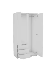 Bergen 2 Door 3 Drawer Wardrobe - White 2