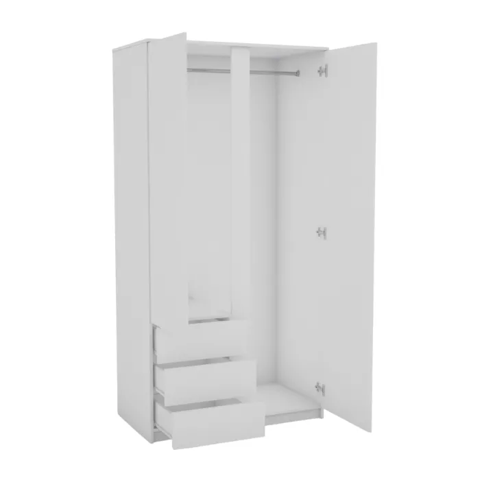 Bergen 2 Door 3 Drawer Wardrobe - White