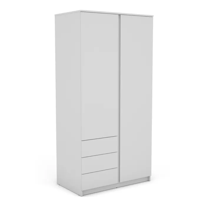 Bergen 2 Door 3 Drawer Wardrobe - White