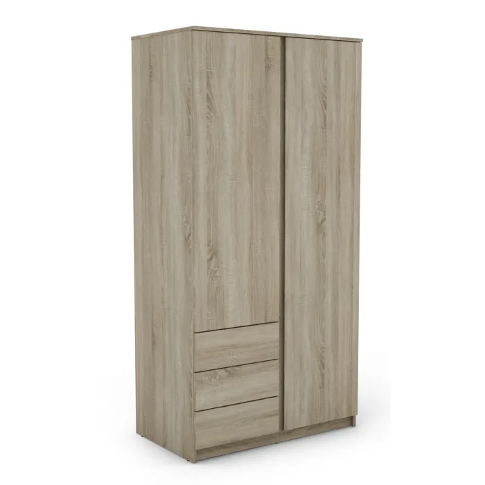 Bergen 2 Door 3 Drawer Wardrobe - Sonoma Oak