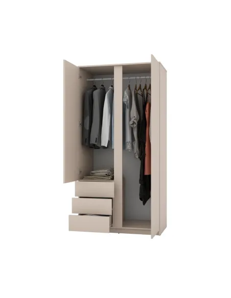 Bergen 2 Door 3 Drawer Wardrobe - Cashmere